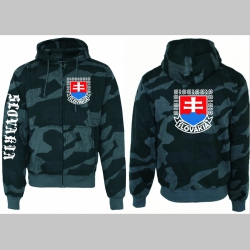 Patriot Slovakia - Slovensko  hrubá maskáčová mikina na zips s kapucou vzor Nightcamo - Nočný maskáč " Splinter "